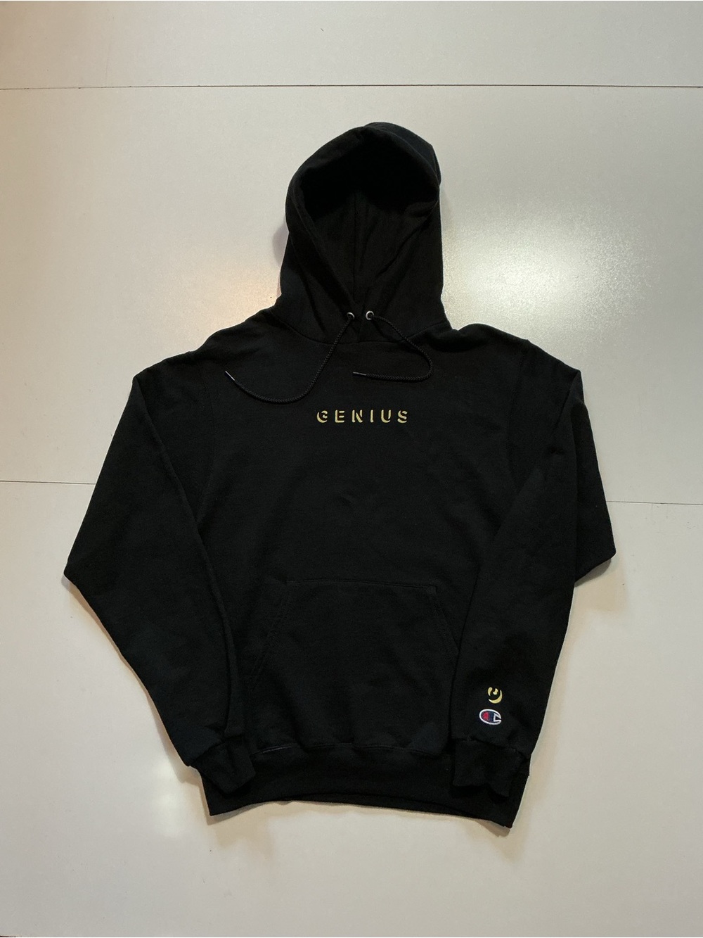 Champion Eco X Genius Music Song Lyrics Black Fleece Pullover Hoodie